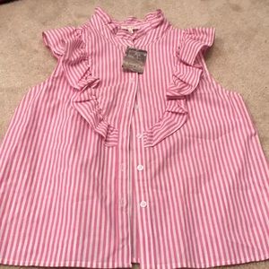 Cute Lollipop pinstripe ruffle top